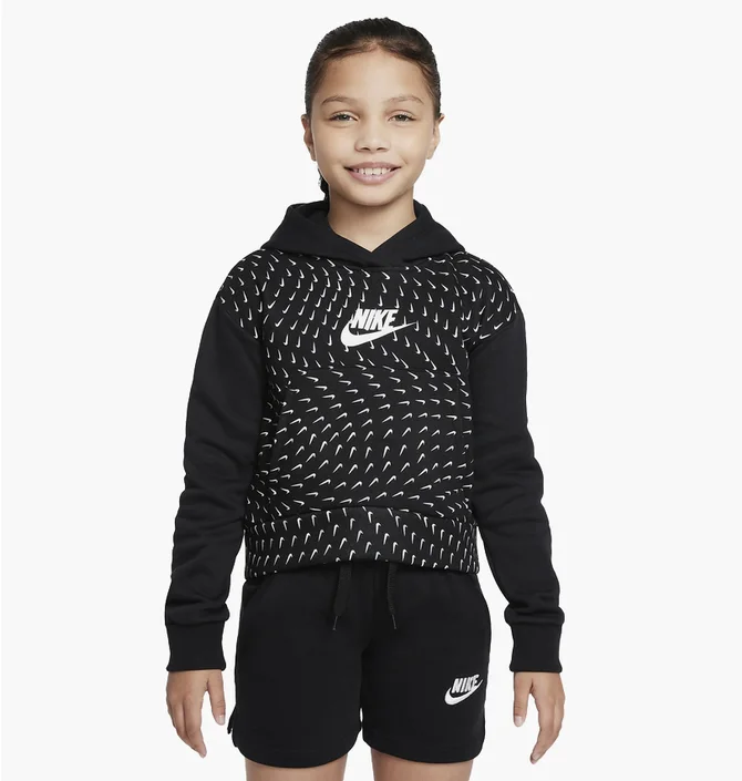 Худі дитяче Nike Big Kids (Girls) Printed Fleece Hoodie Black Dm8231-010