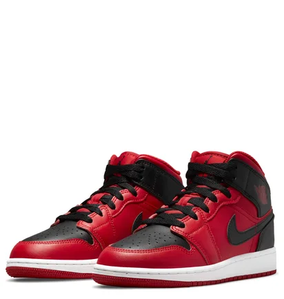 Кроссовки детские Air Jordan 1 Mid Gs Red/Black 554725-660