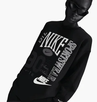 Світшот жіночий Nike Oversized Crew-Neck French Terry Black HF9491-010