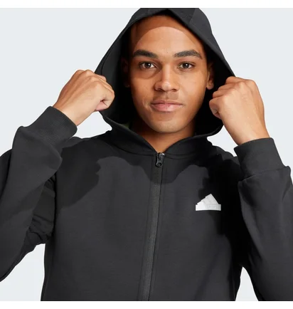 Толстовка мужская Adidas Future Icons 3-Stripes Full Zip Hoodie Black IR9159