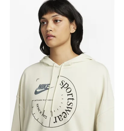 Худі жіноче Nike Sportswear Oversized French Terry Pullover Hoodie Beige FN7695-020