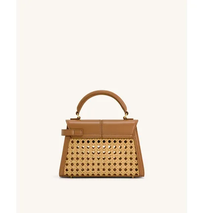 Сумка жіноча JW PEI Elise Faux Bamboo Woven Top Handle Bag Brown BB2024BG86105JWP