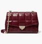 Сумка женская Michael Kors Soho Large Quilted Crinkled Leather Shoulder Bag Bordo 30F0L1SL3Y-DK-BERRY-13791