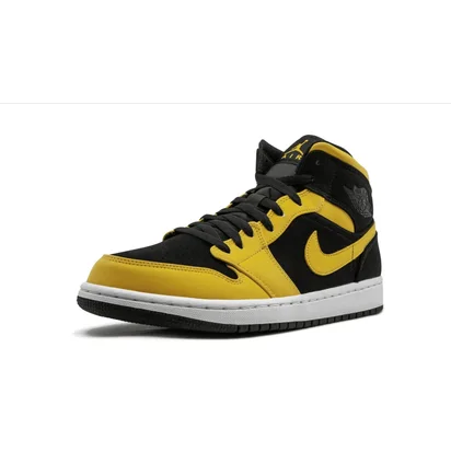 Кроссовки унисекс Air Jordan 1 Mid Black/Yellow 554724-071