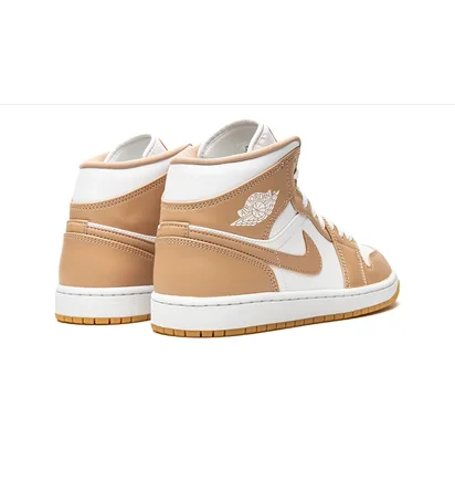 Кроссовки мужские Air Jordan 1 Mid White/Brown 554724-271