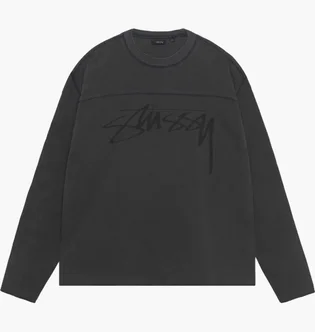 Світшот унісекс Stussy Football Crew Pig. Dyed Black 1140352-0034