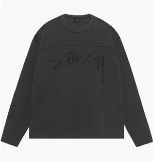 Свитшот унисекс Stussy Football Crew Pig. Dyed Black 1140352-0034