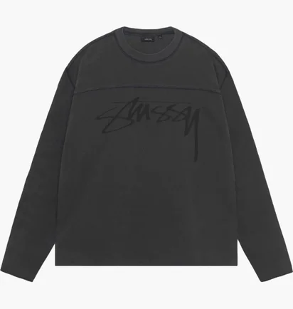 Свитшот унисекс Stussy Football Crew Pig. Dyed Black 1140352-0034