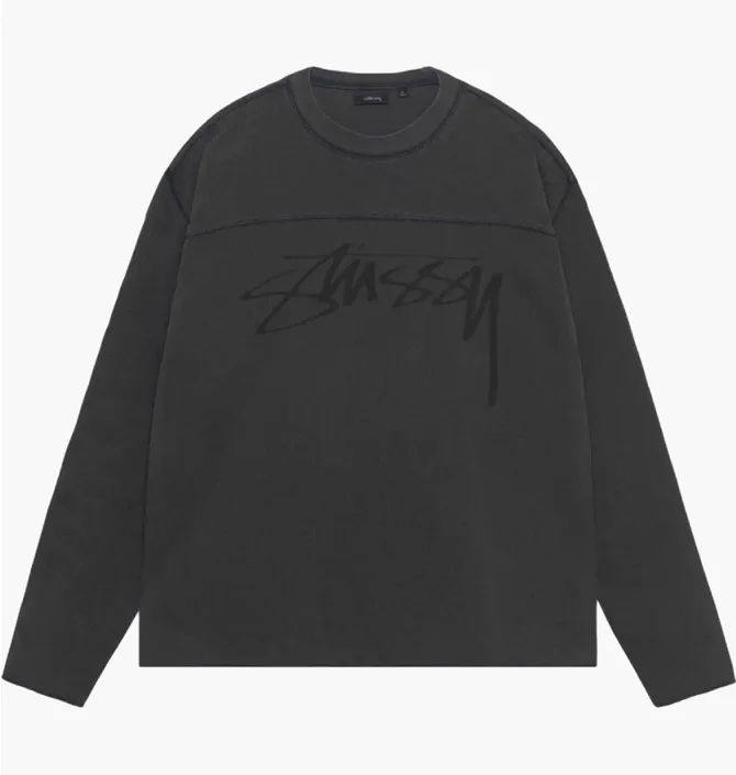 Свитшот унисекс Stussy Football Crew Pig. Dyed Black 1140352-0034