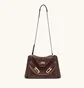 Сумка жіноча JW PEI Rhea Pebbled Double Buckle Shoulder Bag Brown BB2025BG134085JWP