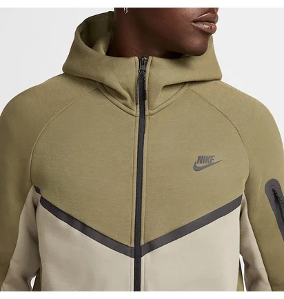Толстовка мужская Nike Tch Flc Fz Wr Hoodie 2025 Beige/Olive HV0949-222
