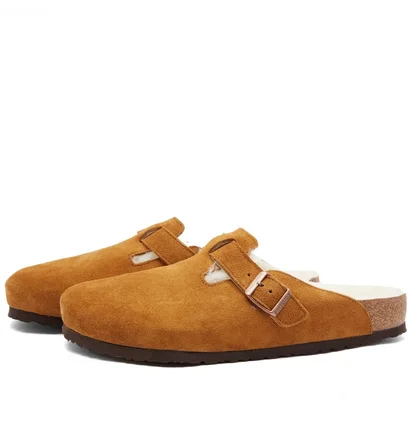 Сандали мужские Birkenstock Boston Fur Brown 1001140