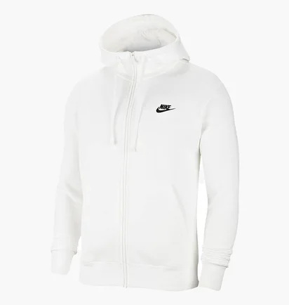 Худи мужское Nike Nsw Club Hoodie Fz White BV2645-100