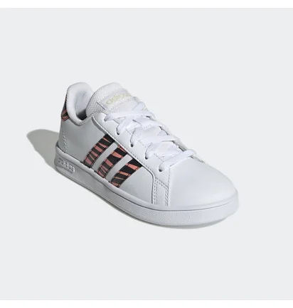 Кроссовки детские Adidas Grand Court Tiger-Print Shoes White Gz1067