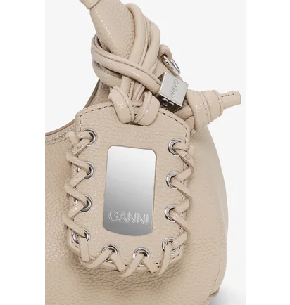Сумка жіноча GANNI Light Grey Mini Hobo Bag Beige A6978