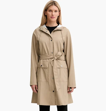 Куртка женская Rains Curve Long Beige 18130