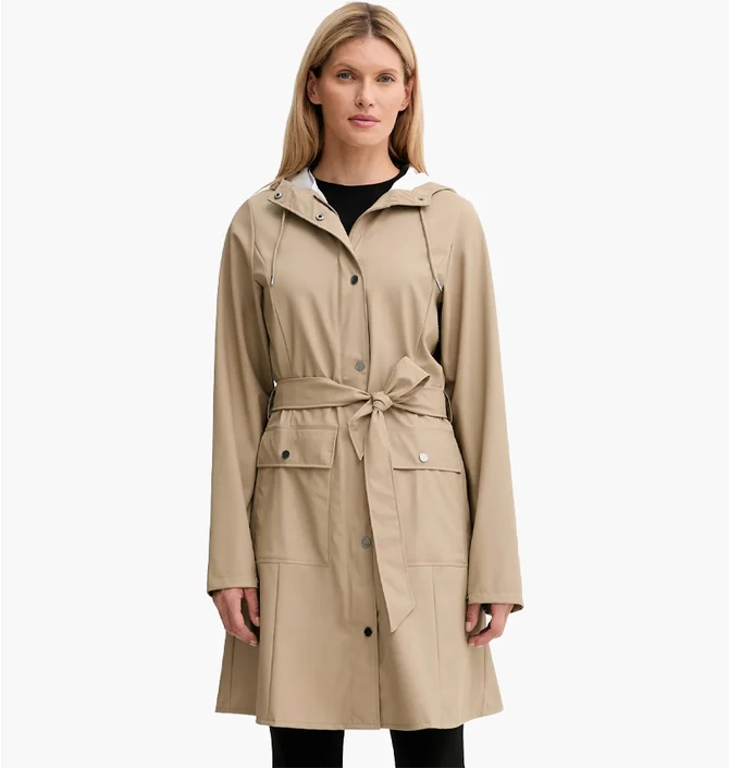 Куртка женская Rains Curve Long Beige 18130