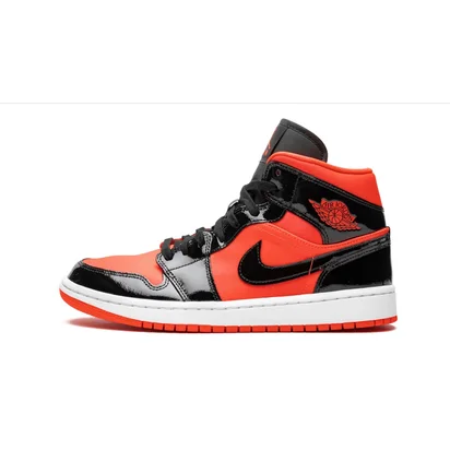 Кроссовки женские Air Jordan Wmns 1 Mid Black/Orange BQ6472-600