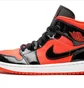 Кроссовки женские Air Jordan Wmns 1 Mid Black/Orange BQ6472-600