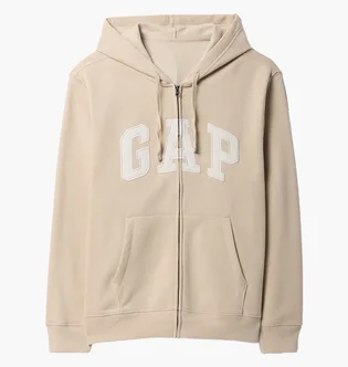 Толстовка мужская Gap Logo Zip Hoodie Beige 683050081