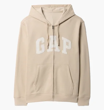Толстовка мужская Gap Logo Zip Hoodie Beige 683050081