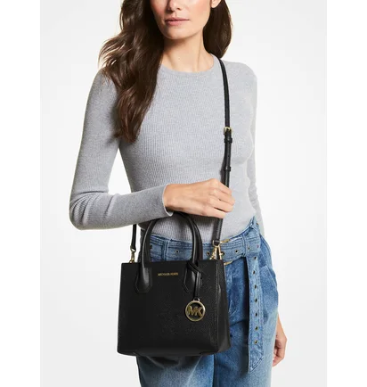 Сумка женская Michael Kors Mercer Medium Pebbled Leather Crossbody Bag Black 35S1GM9M2L-BLACK-18984