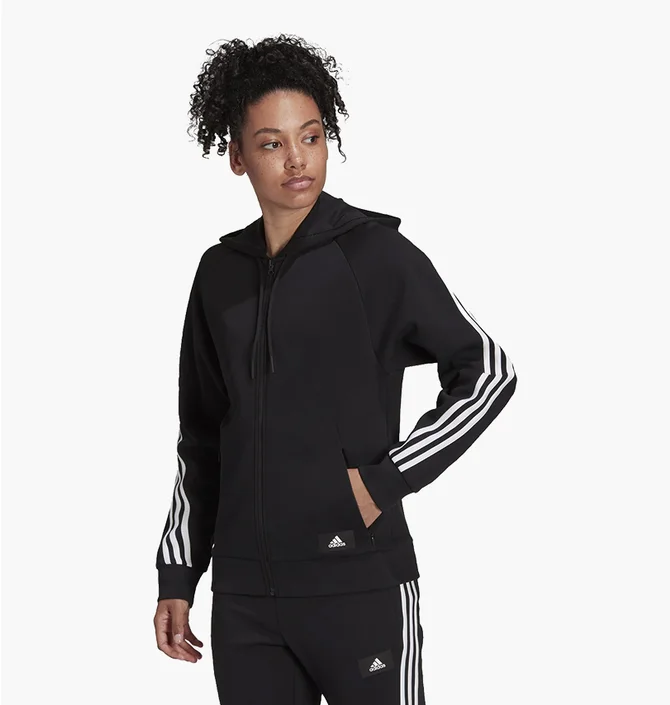 Худи женское Adidas Sportswear Future Icons 3-Stripes Hooded Track Top Black H57287