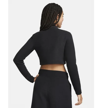 Топ жіночий Nike Sportswear Phoenix Plush Slim Mock-Neck Long-Sleeve Cropped Cozy Fleece Top Black FN3619-010
