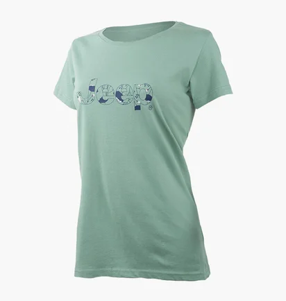 Футболка жіноча Jeep T-Shirt Botanical Print J22W Turquoise O102612-E854