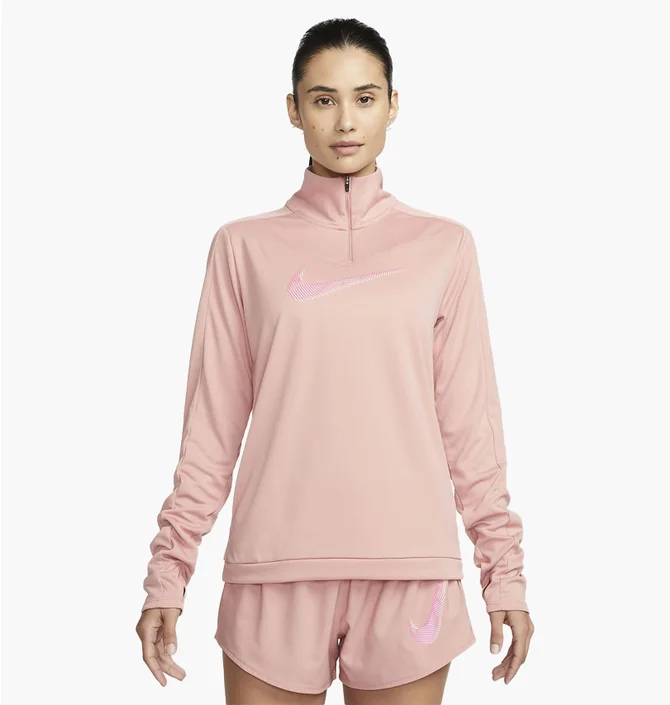 Кофта жіноча Nike 1/4 Dri-Fit Swoosh Peach FB4687-618