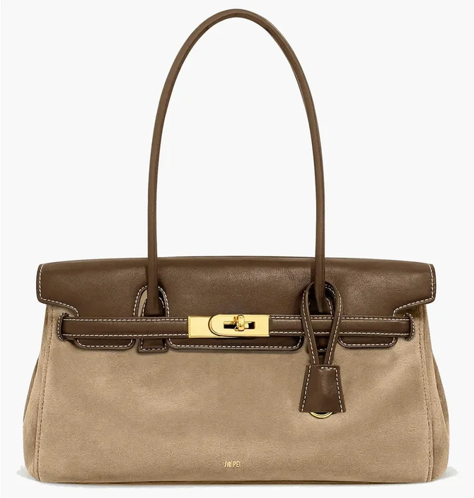 Сумка женская JW PEI Yara Faux Suede Shoulder Bag Brown BB2025BG121888JWP