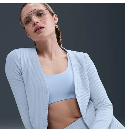 Кофта женская Nike Sportswear Chill Knit WomenS Slim Ribbed Cardigan Light Blue HJ1242-423