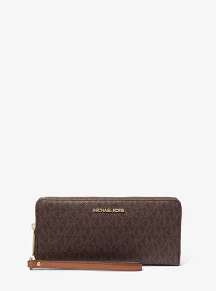 Гаманець жіночий Michael Kors Jet Set Travel Large Logo Continental Wristlet Brown 35F8GTVT3B-BROWN-101445