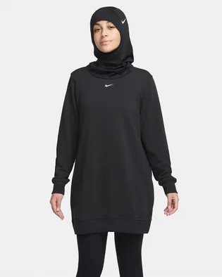 Кофта женская Nike Dri-Fit One Crew-Neck French Terry Tunic Black FJ9567-010