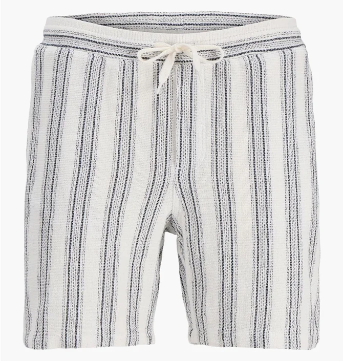 Шорты мужские Jack & Jones Jpstjaiden Coba Stripe Jog White/Blue 12274413-CLOUD-DANCER-STRIPES