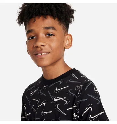 Футболка дитяча Nike Nsw Tee Swoosh Aop Black FN9605-010