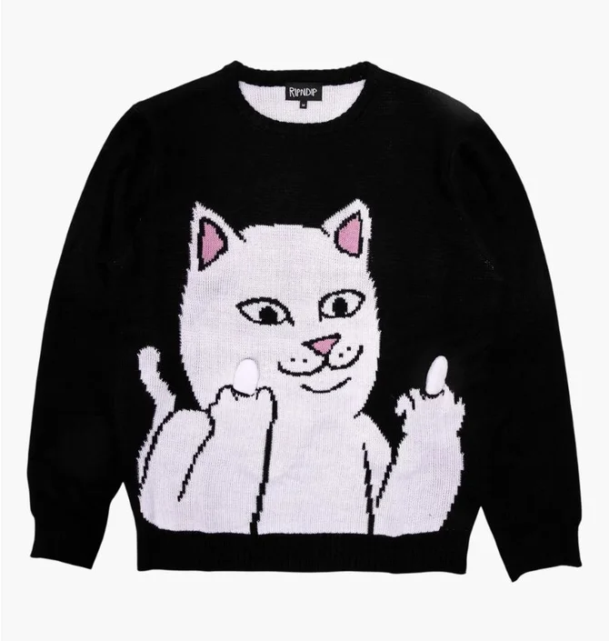 Кофта чоловіча RipNDip Lord Nermal Flippy Knitty Black RND4712N
