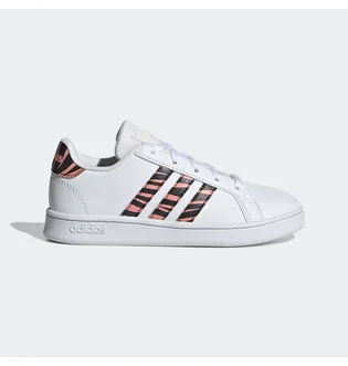 Кроссовки детские Adidas Grand Court Tiger-Print Shoes White Gz1067