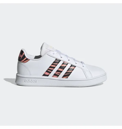 Кроссовки детские Adidas Grand Court Tiger-Print Shoes White Gz1067