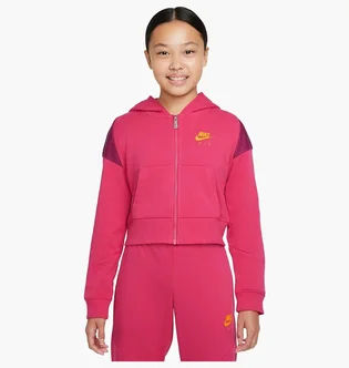 Кофта дитяча Nike Air Big Kids (Girls) French Terry Full-Zip Hoodie Pink DM8386-666