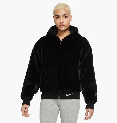 Куртка женская Nike Sportswear Essentials Faux Fur Jacket Black Dd5116-010
