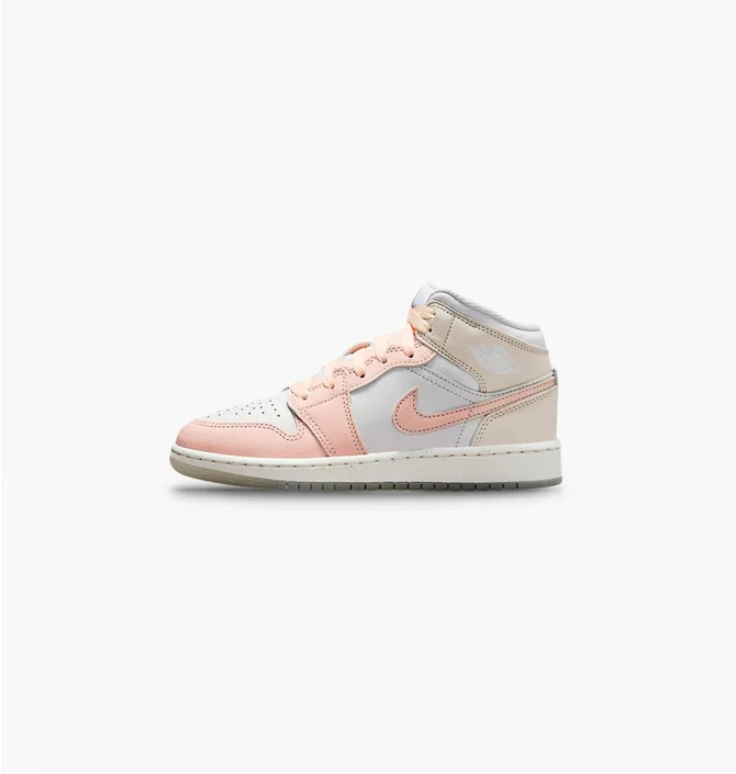 Кроссовки детские Air Jordan 1 Mid Se White/Peach HJ5940-100