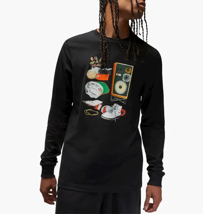Свитшот мужской Air Jordan M J Flt Artst Ls Crew Black Dv1474-010