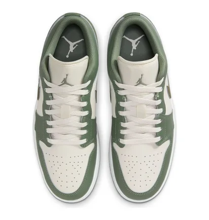 Кроссовки мужские Air jordan 1 Low MenS Shoes Green/White 553558-300