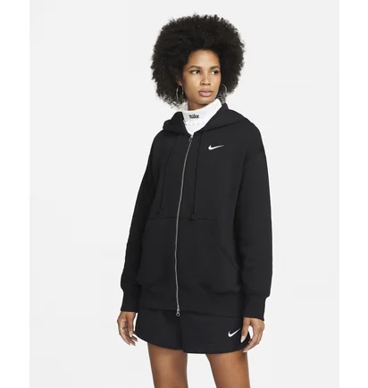 Толстовка женская Nike Nsw Phoenix Oversized Fleece Full-Zip Hoodie Black Dq5758-010