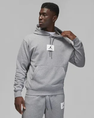 Худи мужские Air Jordan Flight Fleece MenS Pullover Hoodie Grey DQ7338-091
