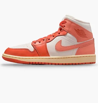 Кроссовки женские Air Jordan 1 Mid Red/White BQ6472-180