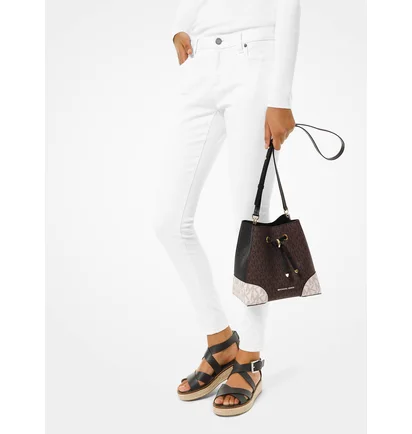 Сумка женская Michael Kors Mercer Gallery Small Color-Block Logo Shoulder Bag Brown 30S0GZ5L1V-BROWN-MULTI-16860