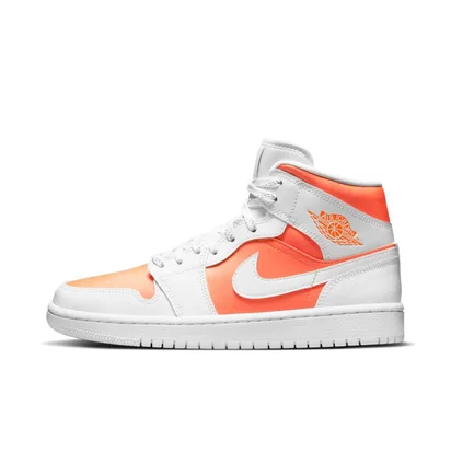 Кроссовки женские Air Jordan 1 Mid Se Wmns White/Orange CZ0774-800