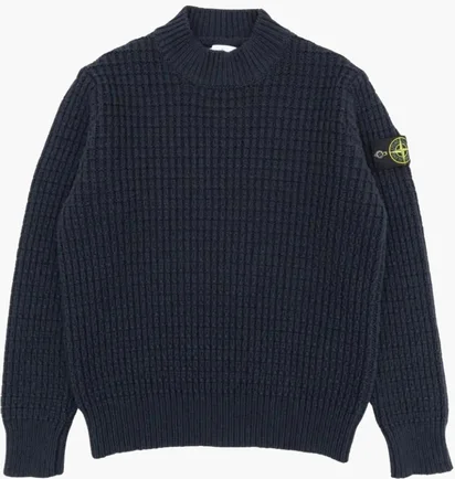 Кофта мужская Stone Island Wool Check Stitch Sweater Blue 8115537D5-V0020